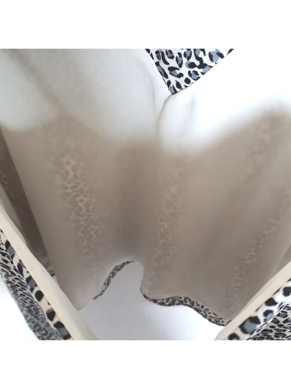 Socialite Leopard Print Spaghetti Strap Lace Trim Top in M Gray Black - Picture 8 of 14